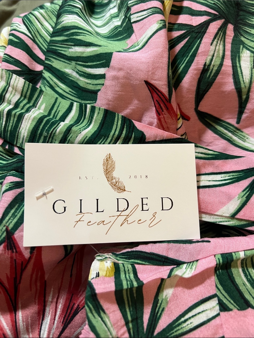 Tropical Zippered Jumpsuit - Picture 9 of 9